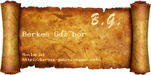 Berkes Gábor névjegykártya